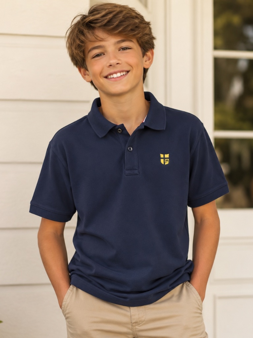 Tommy Hilfiger Navy Polo Shirt Boys M Preppy Golf Old Money Style Classic